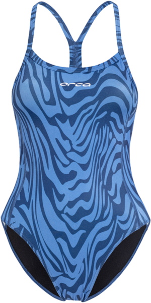 2026 Orca Womens Core One Piece Thin Strap Swimsuit MS53 - Deep Blue Blue Sky